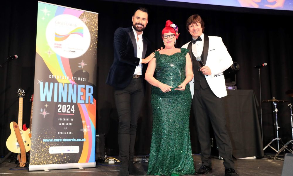Rylan Clark and Steve Walls presenting an award at the Great British Care Awards