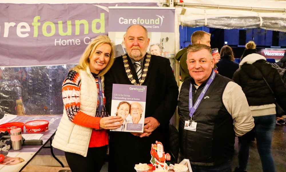 The Mayor of Rushcliffe Cllr Andy Brown visited Carefound Home Care-s stall at the WB Christmas event