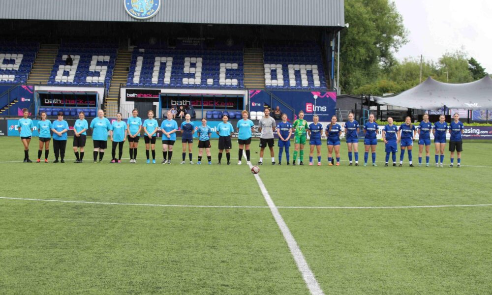 Teams from Carefound Home Care and Macclesfield Ladies Football Club at Kick4Alzheimer's