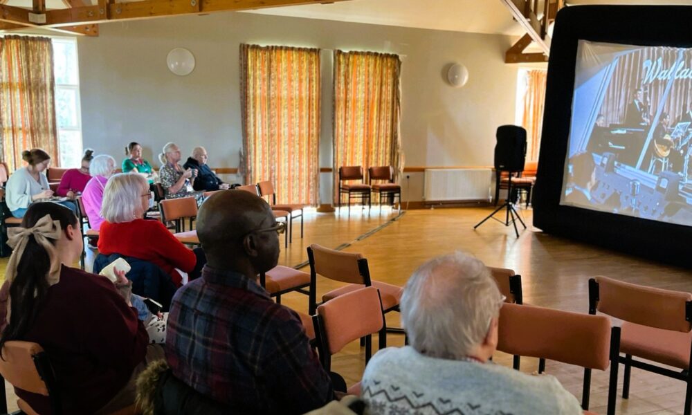 Guests seated and enjoying a screening of White Christmas in Bishopthorpe