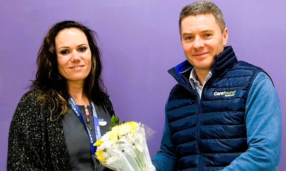 Harrogate care professional receives award from Managing Director of Carefound Home Care