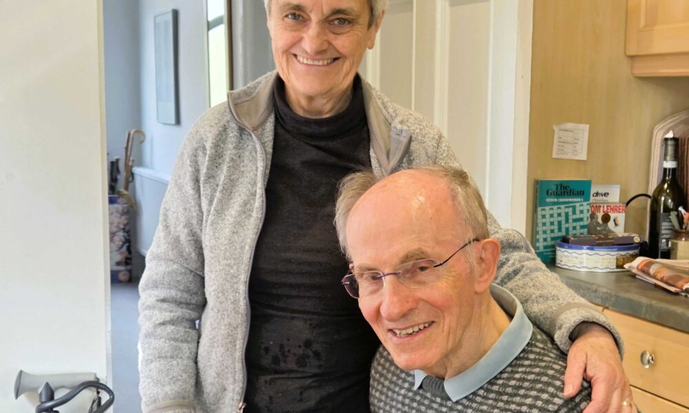 Wilmslow Easter celebrations 2026 Elderly couple with Easter eggs from home care provider