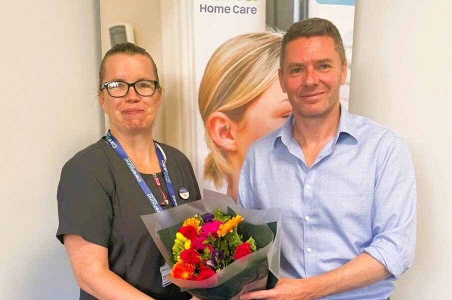 York care professional receiving award from Managing Director